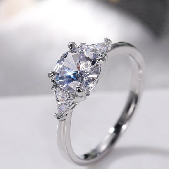 💍OVAL CUT SILVER SOLITAIRE PROMISE WEDDING ENGAGEMENT RINGS, K762 - Picture 1 of 7